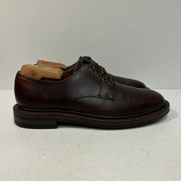 VERY GOOD Grant Stone Plain Toe Derby Crimson Chromexcel Brown Horween PTB 6 D - Picture 3 of 13